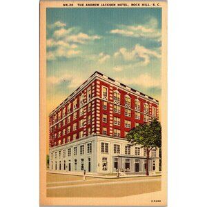 Postcard,Vintage, The Andrew Jackson Hotel, Rock Hill, SC, 1920s-30s (PC73)